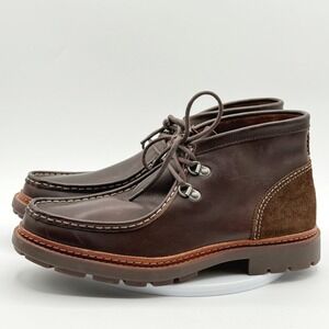 CLARKS ORIGINALS Trace Ramble Leather Chukka Lace Boots Size 8.5 Mens Brown New